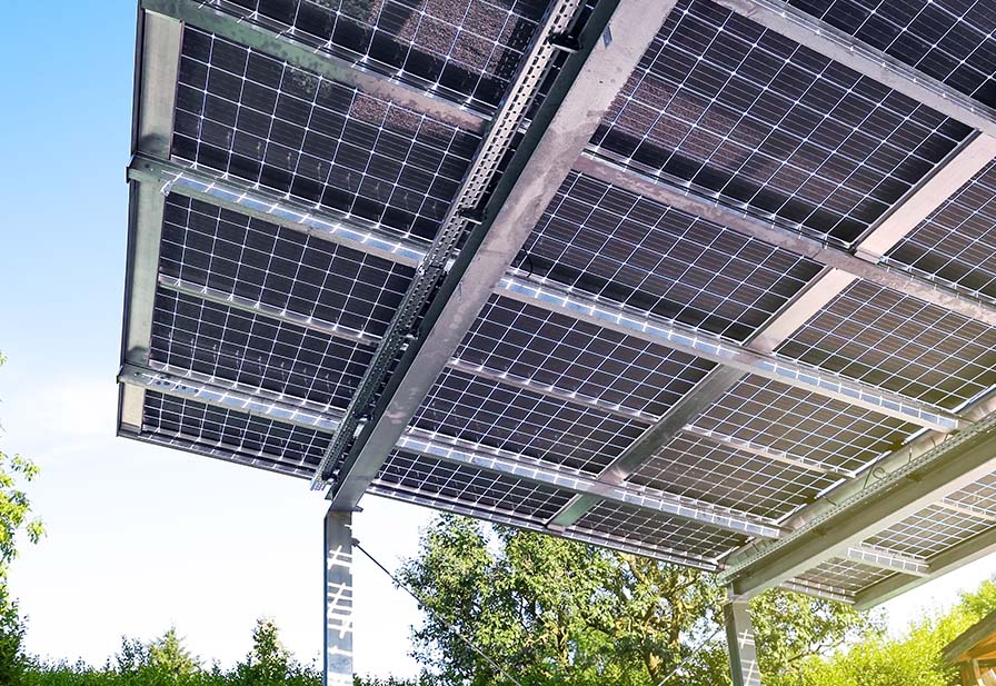 solar panels on carport